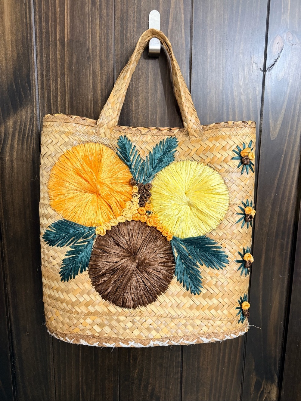 Vintage Raffia/Straw Tote Bag - Picture 3 of 8
